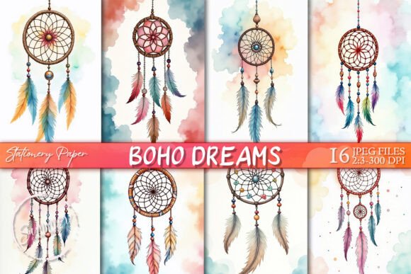 Download Boho Dreamcatcher Scrapbook Paper - Atc Collection