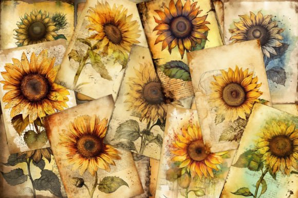 Download Sunflower Junk Journal ATC Cards - Atc Collection