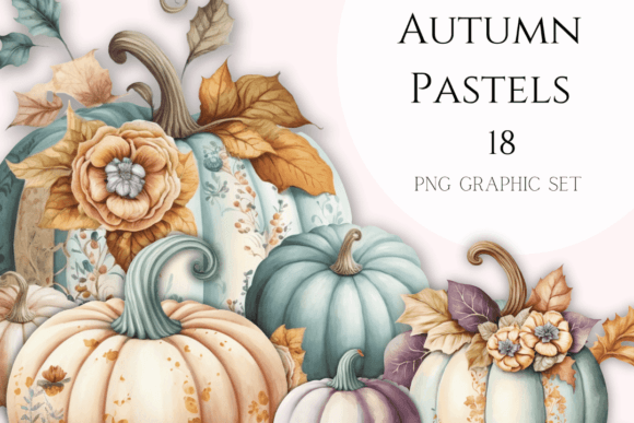 Download Fall Graphics Pastel Chic Pumpkins - Fall graphics Collection