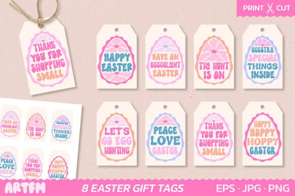 Download Groovy Easter Eggs Gift Tag Templates - Tag templates Collection