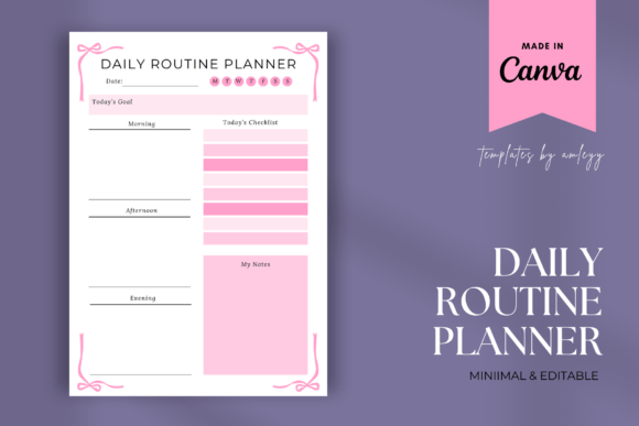 Download Coquette Daily Routine Planner Template - Daily routine planner template Collection