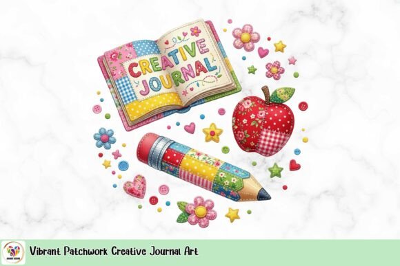 Download Vibrant Patchwork Creative Journal Art - Atc Collection