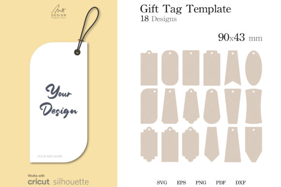 Download 18 Gift Tag Templates SVG Cut File - Tag templates Collection